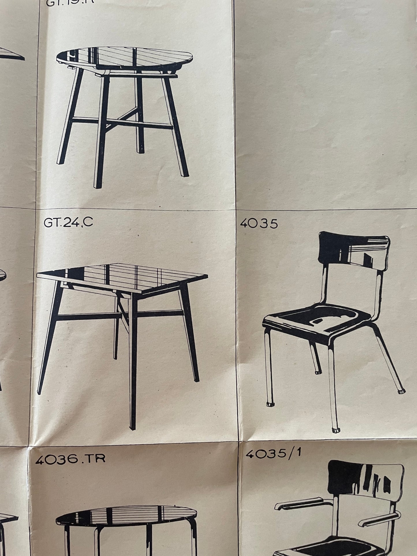 Catalogo pieghevole rarissimo Thonet collezione Jardin anni ‘50