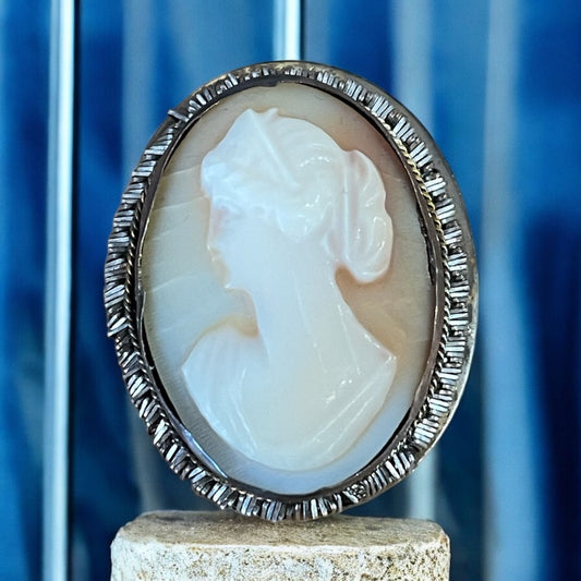 Spilla / pendente antico anni ‘30 cameo su conchiglia