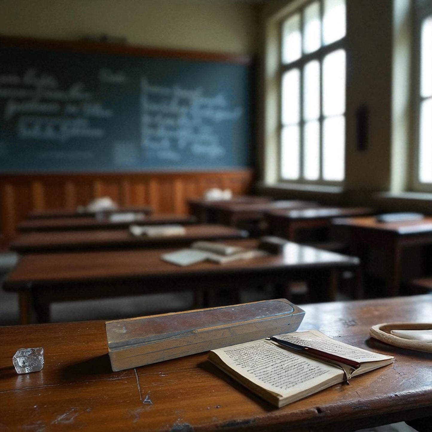 Astuccio a due ripiani con bastoncini di grafite, scuola italiana primo ‘900