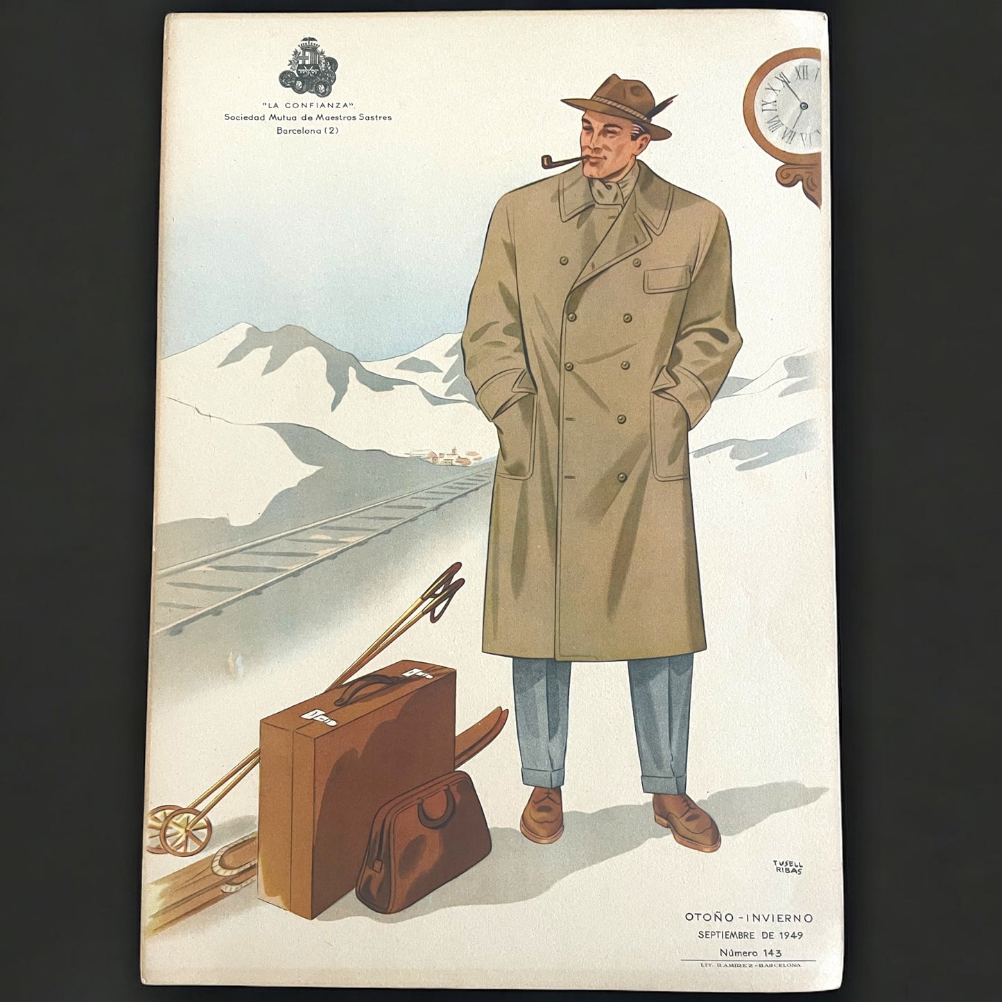 Set n. 3 tavole di moda da catalogo atelier 1949 su cartoncino leggero