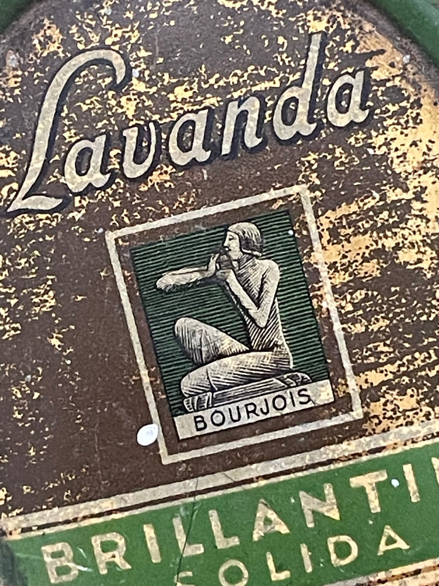 Antica scatolina in latta Brillantina Bourjois, anni ‘40