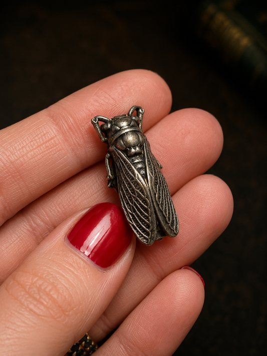 Spilla gioiello liberty cicala placcata argento