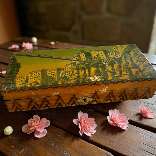 Antico cofanetto porta gioie con il ponte di Costantina, anni ‘30