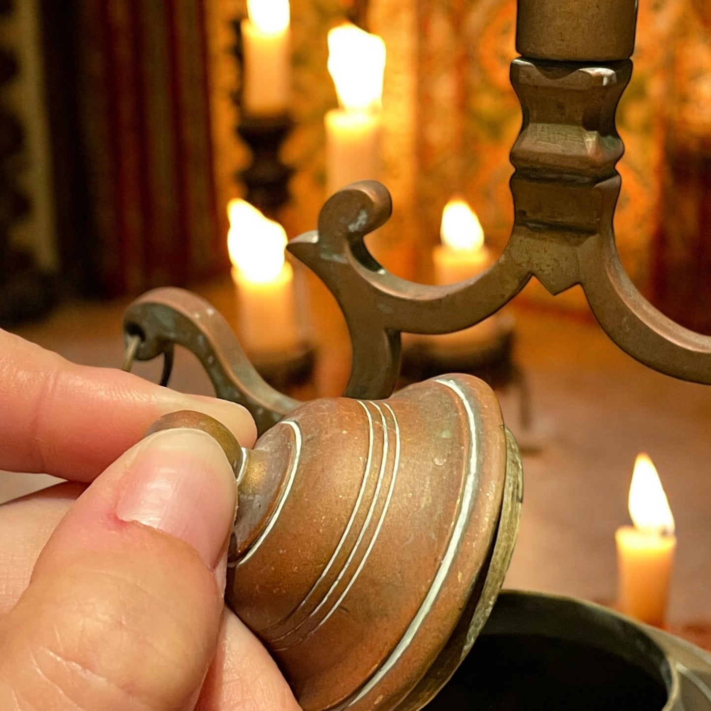 Antica lampada votiva ad olio Samai, India Meridionale ca anni ‘30