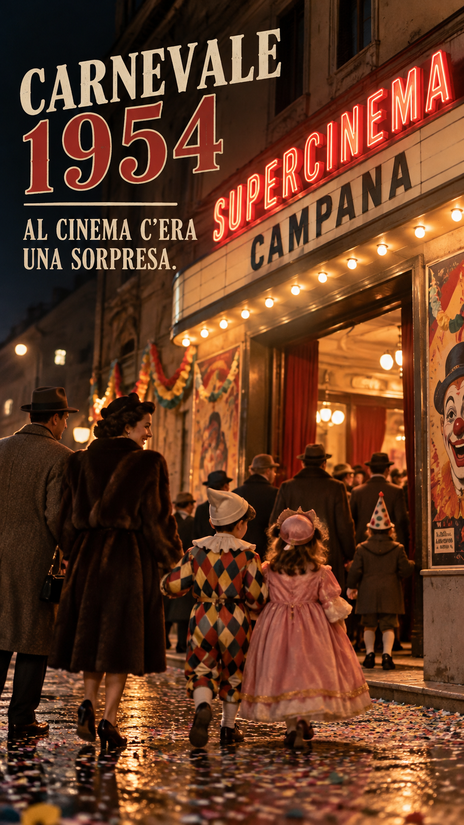 MEMORABILIA 1954 cartonato lotteria di Carnevale al SuperCinema Campana