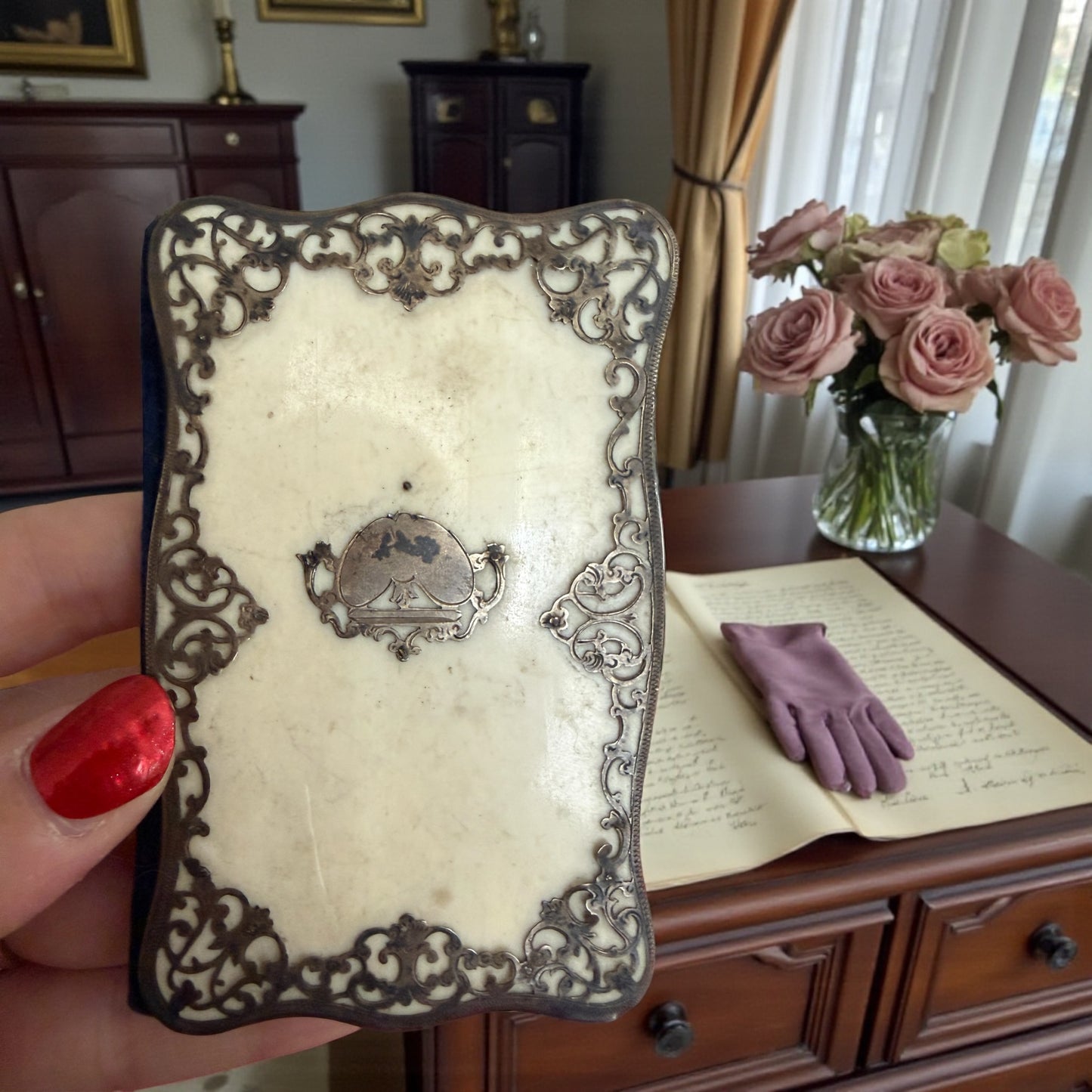 Carnet de bal antico con semanier e matitina originale, Belle Époque