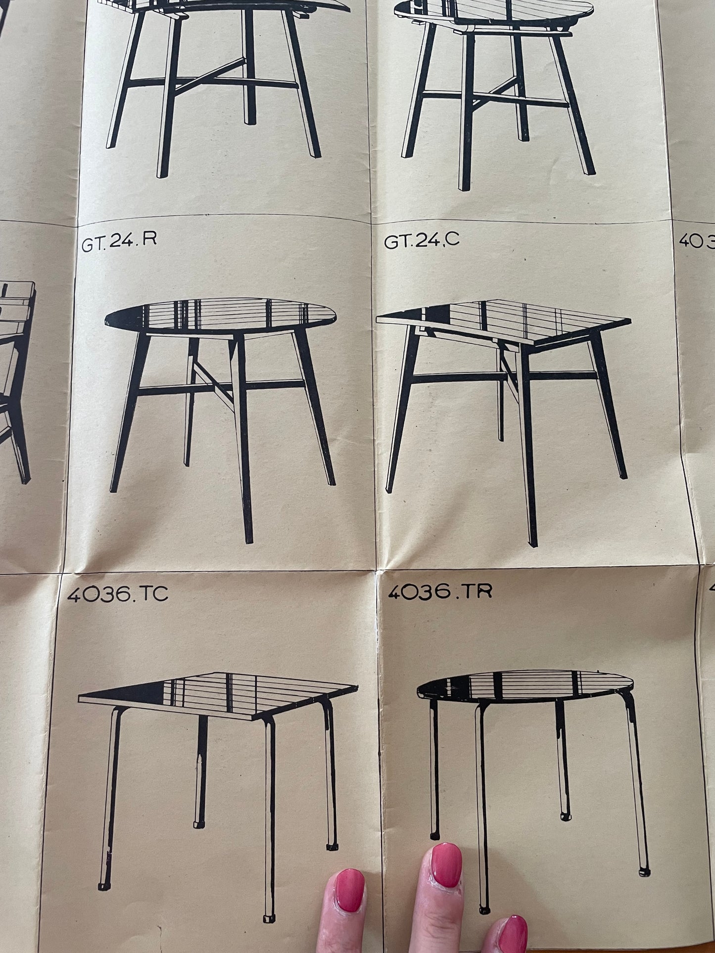 Catalogo pieghevole rarissimo Thonet collezione Jardin anni ‘50