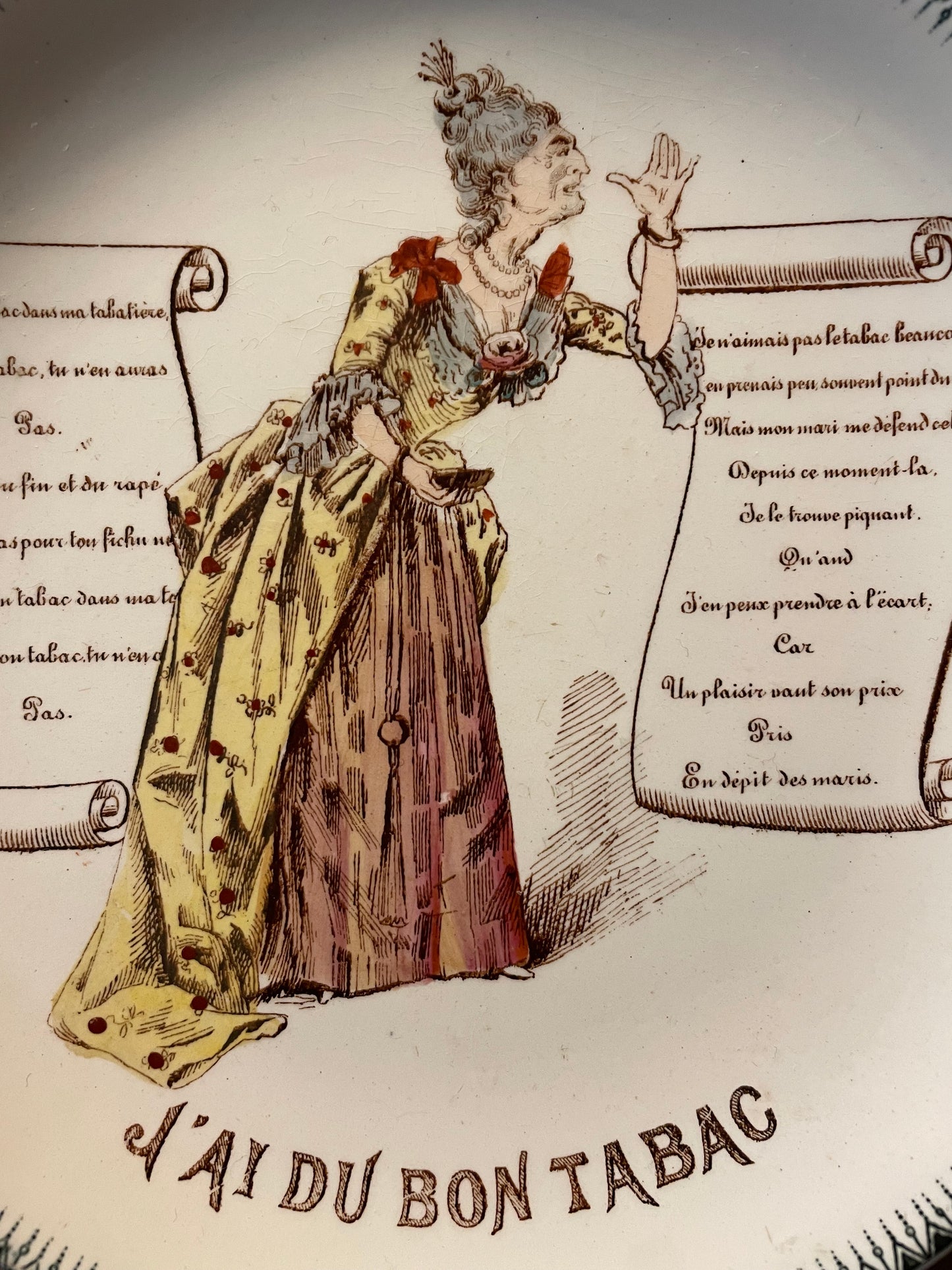Piatto parlante “J’ai du bon tabac” 1900