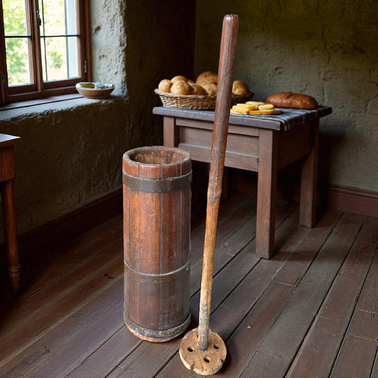 Antica grande zangola fine ‘800 con pistone