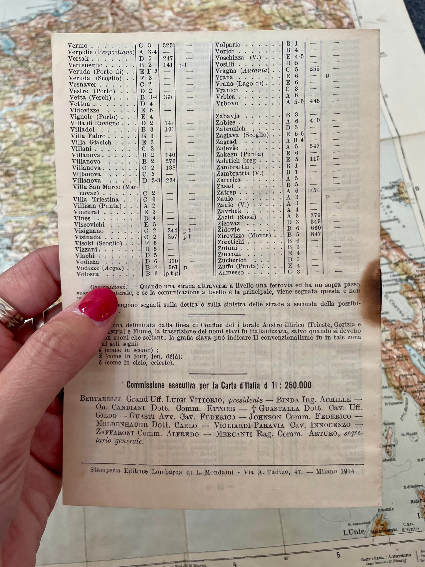 Carta geografica del territorio di Fiume e di Pola, 1941 Bertarelli Touring Club