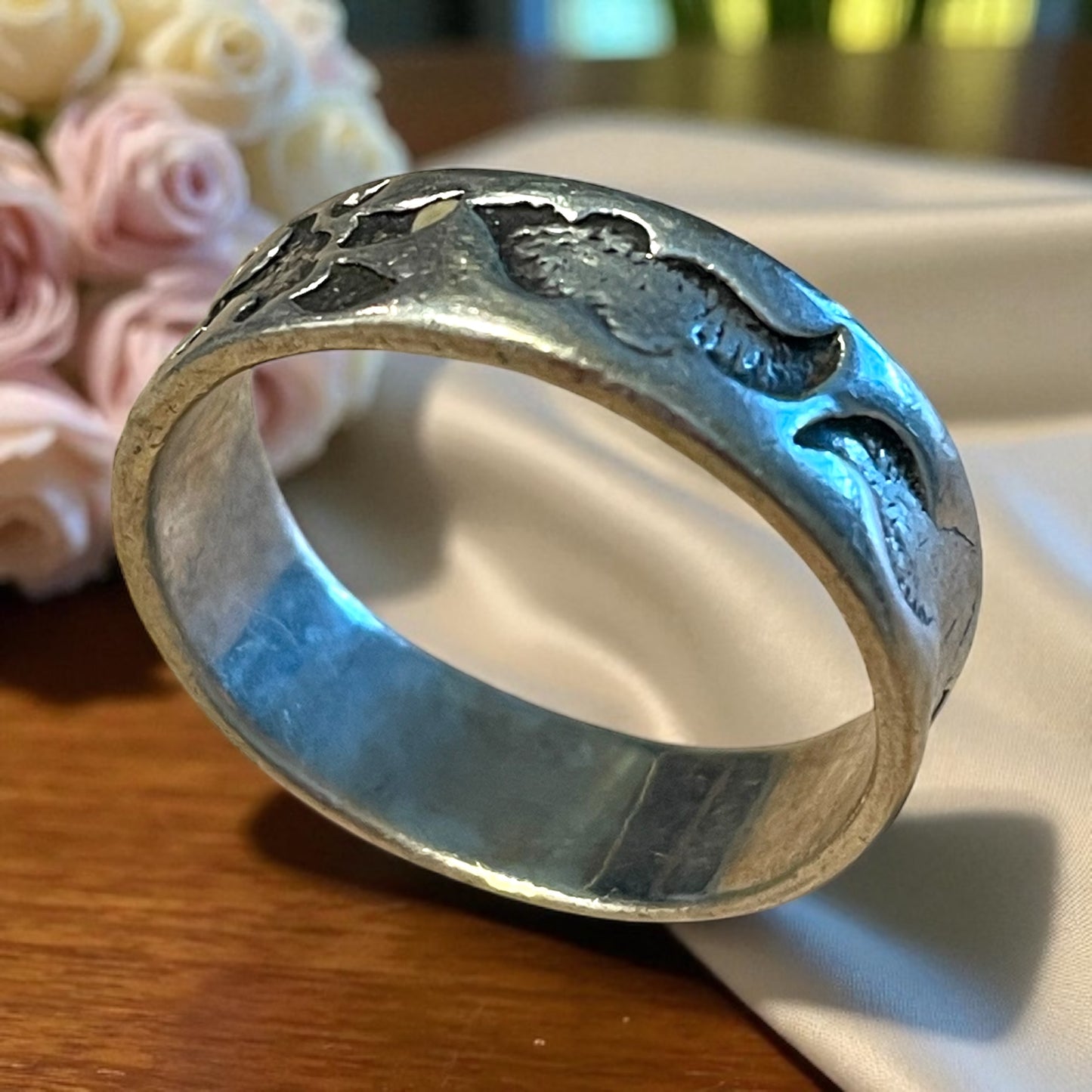 Anello uomo argento liberty revival, anni ‘70
