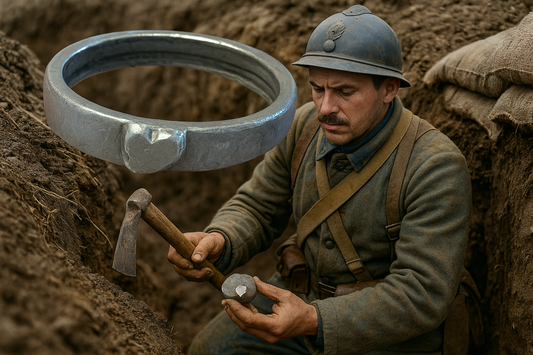 Anello trench art con cuore, I WW