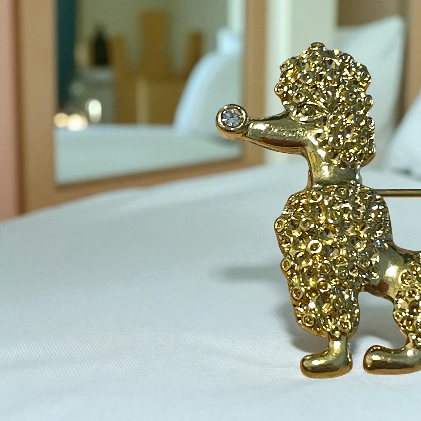 Spilla barboncino strass anni ‘60