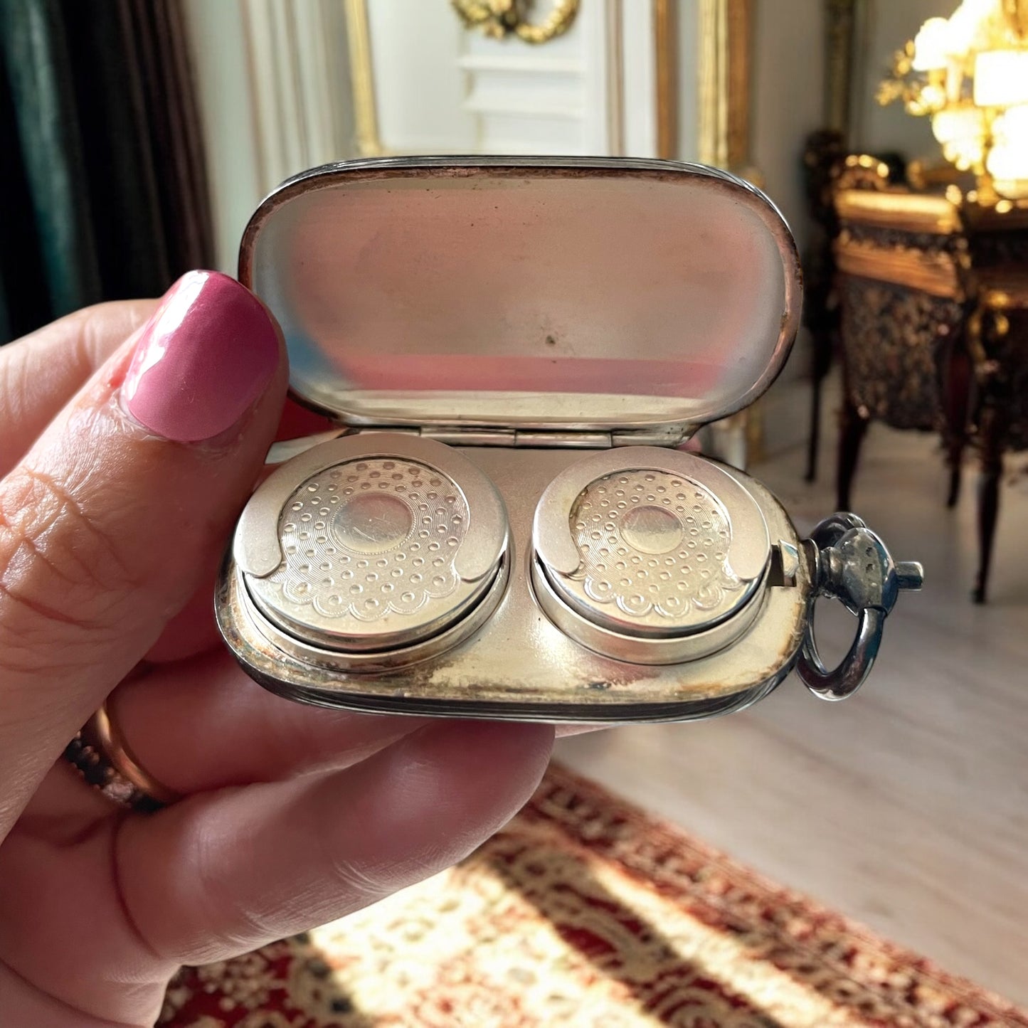 Porte-Louis da tasca o da chatelaine, fine ‘800, argento punzone Testa di Minerva