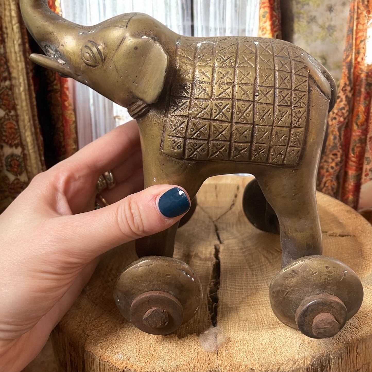 Antico gioco del tempio, elefante in ottone fine ‘800 - primo ‘900