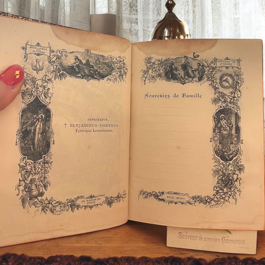 Antico messale con ricordi prima Comunione, 1903