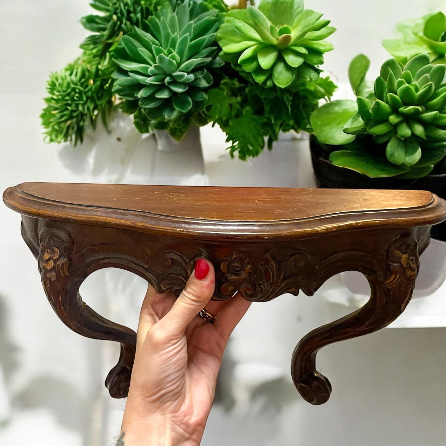 Mensola piccola console da parete, resina, anni ‘60 ca