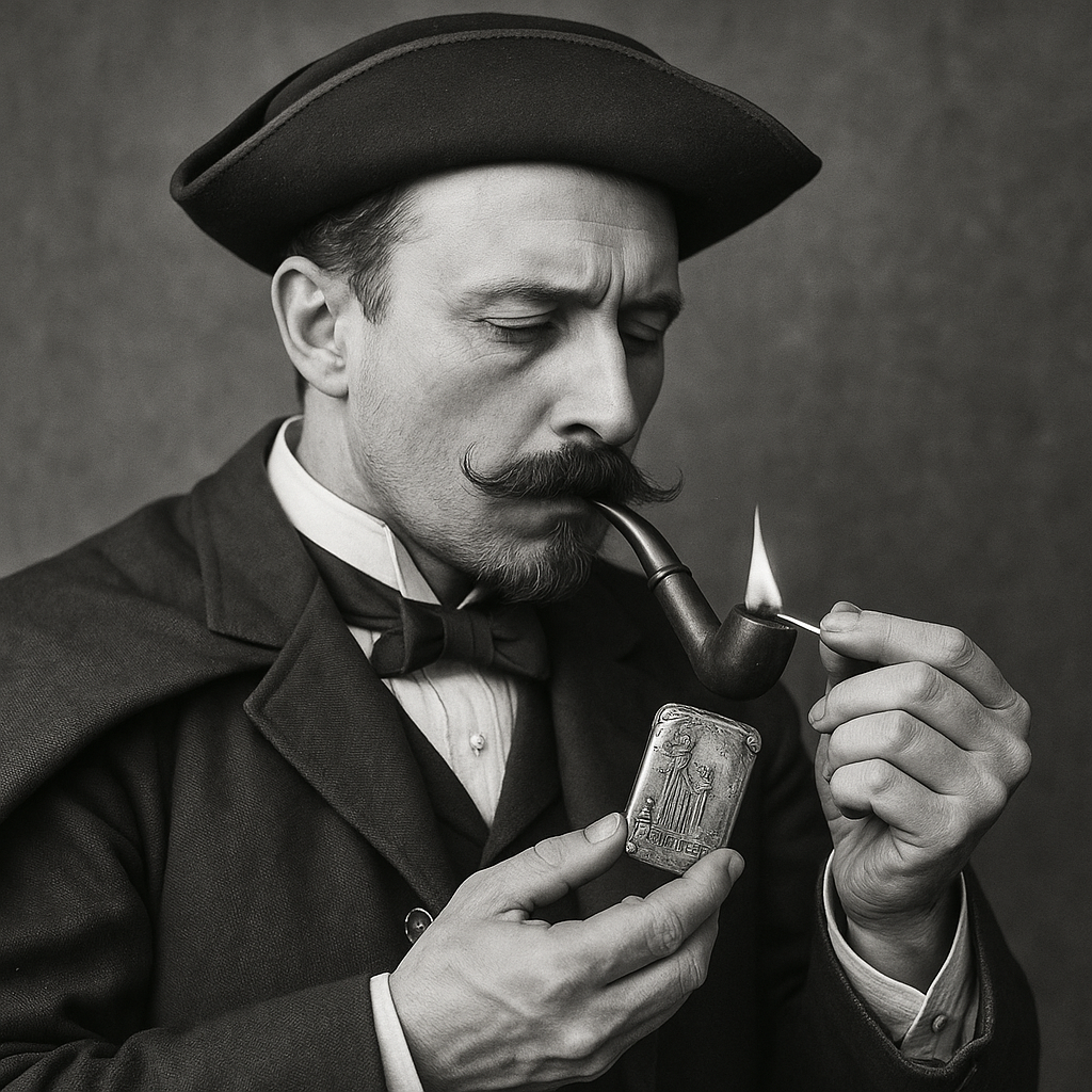 Antico vesta case in metallo argentato, 1880-1905 ca con scene commedia dell’arte