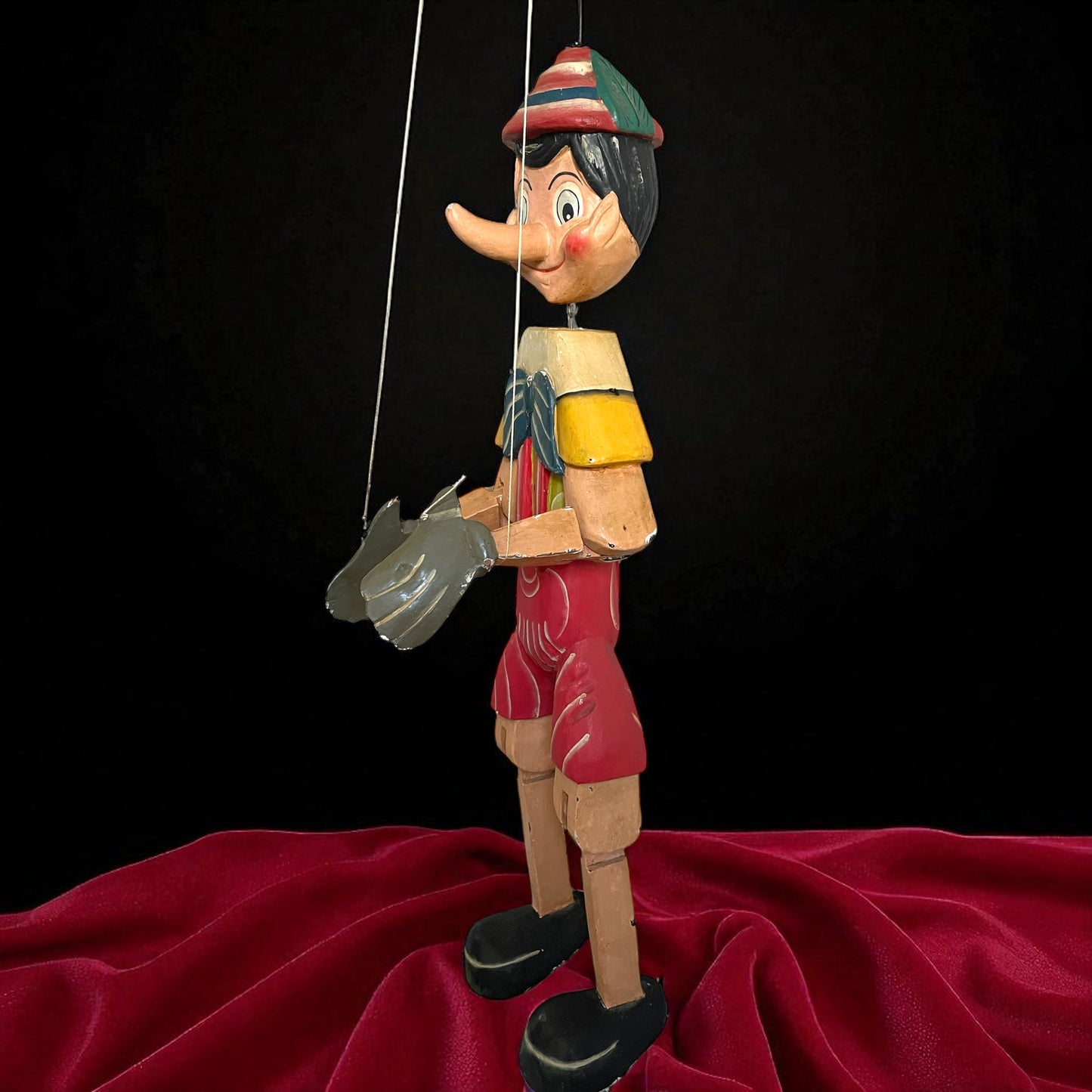 Grande burattino Pinocchio vintage h totale 80 cm