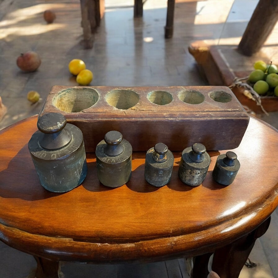 Antica pesiera da bottega completa, fine ‘800 - inizio ‘900