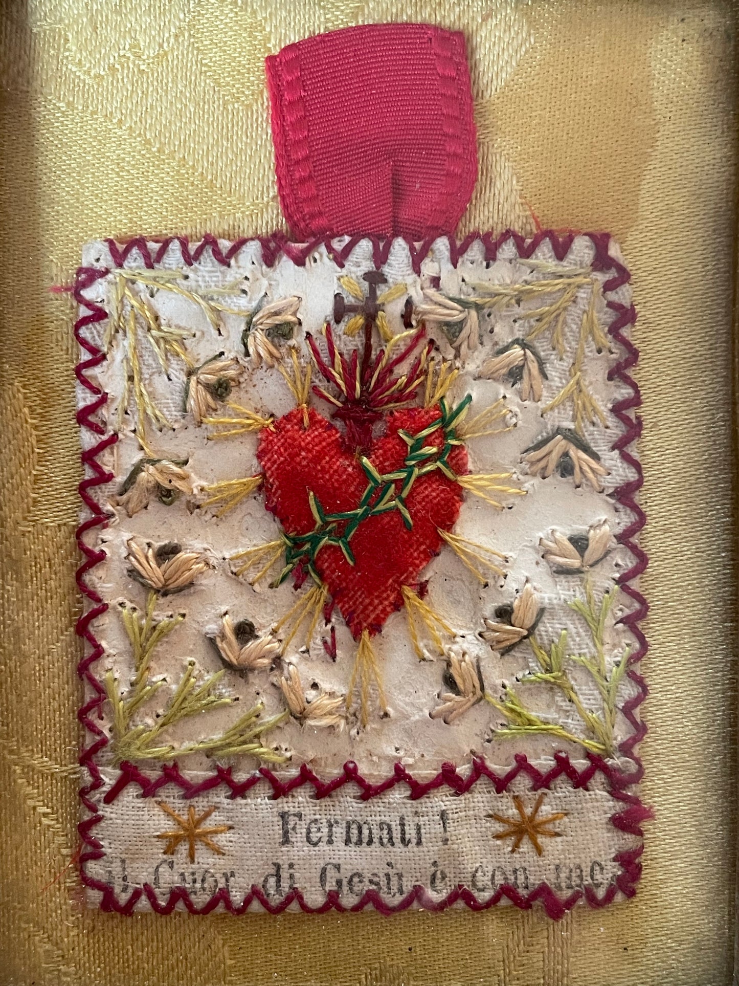 Antico scapolare primo novecento in Cornice dorata anni 40