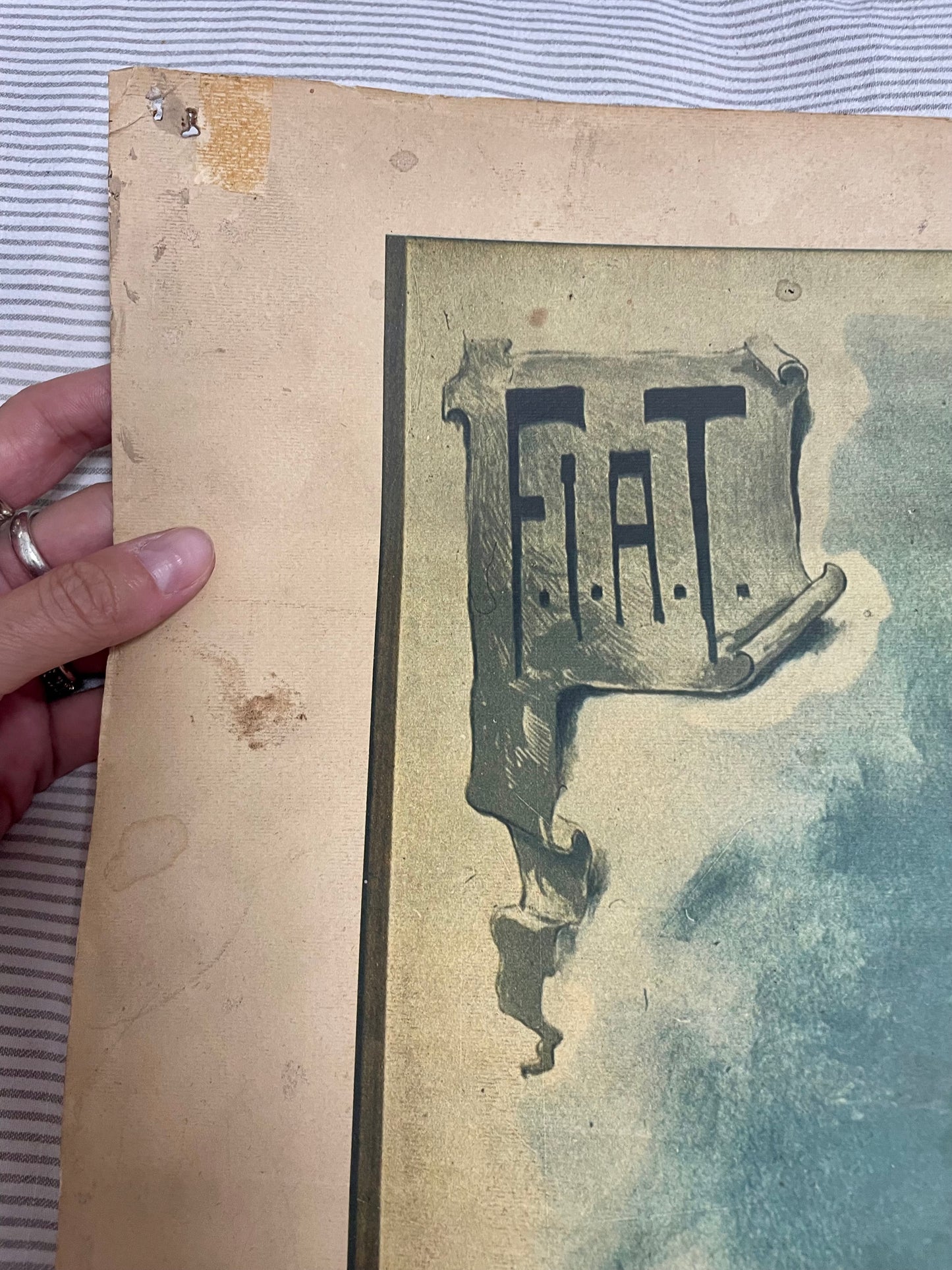 Manifesto Carpanetto per Fiat in riedizione originale e rara Nebiolo anni ‘70 / Cartiera Fedrigoni