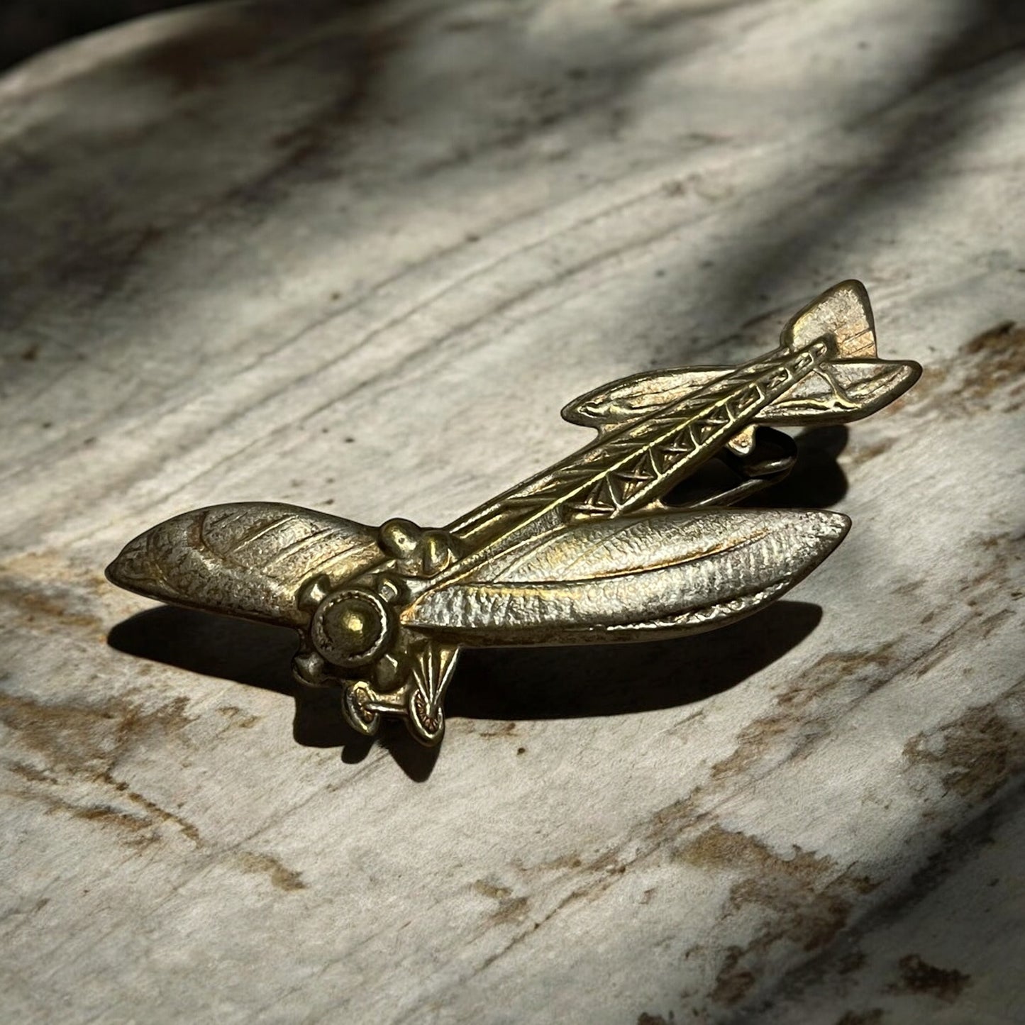 Spilla aeronautica d’epoca, biplano anni 20-30