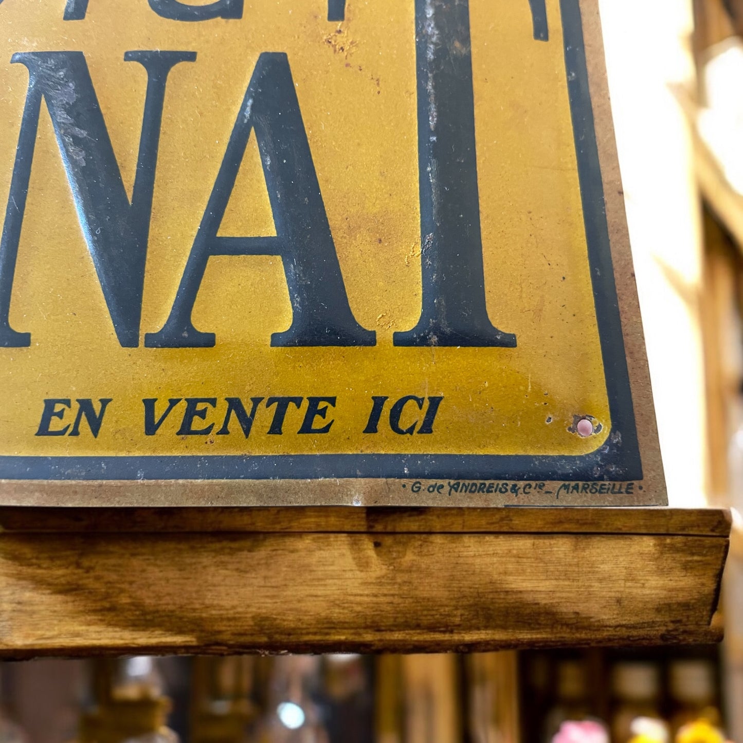 Antica insegna Chocolat Cantenat in lamiera anni ‘30-‘40