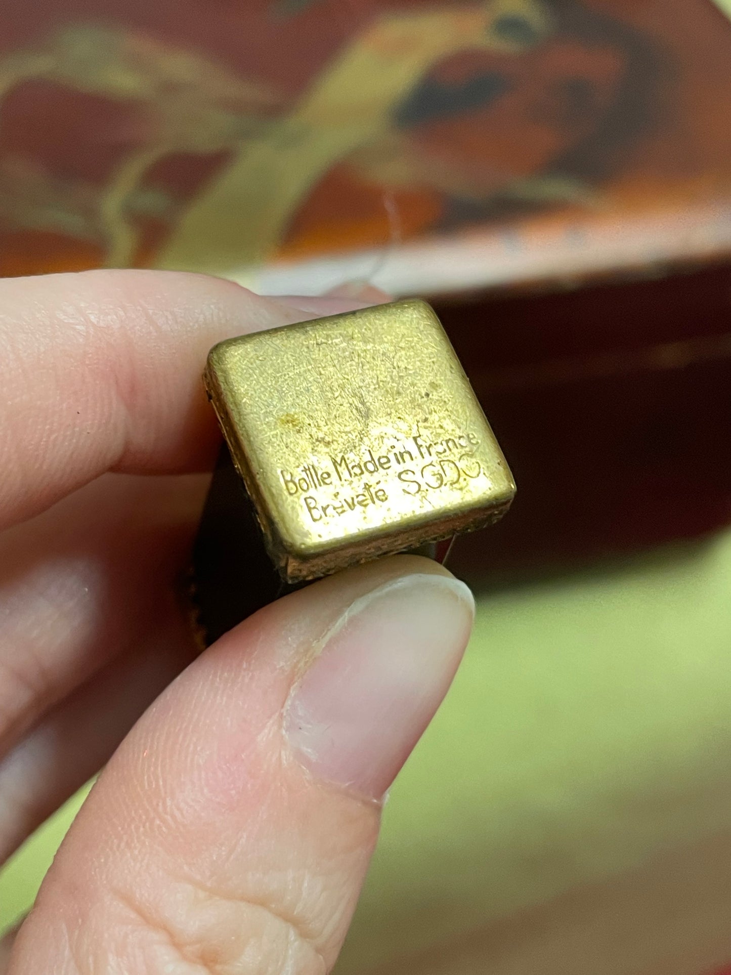 Boccetta gioiello, porta profumo da borsetta anni 50