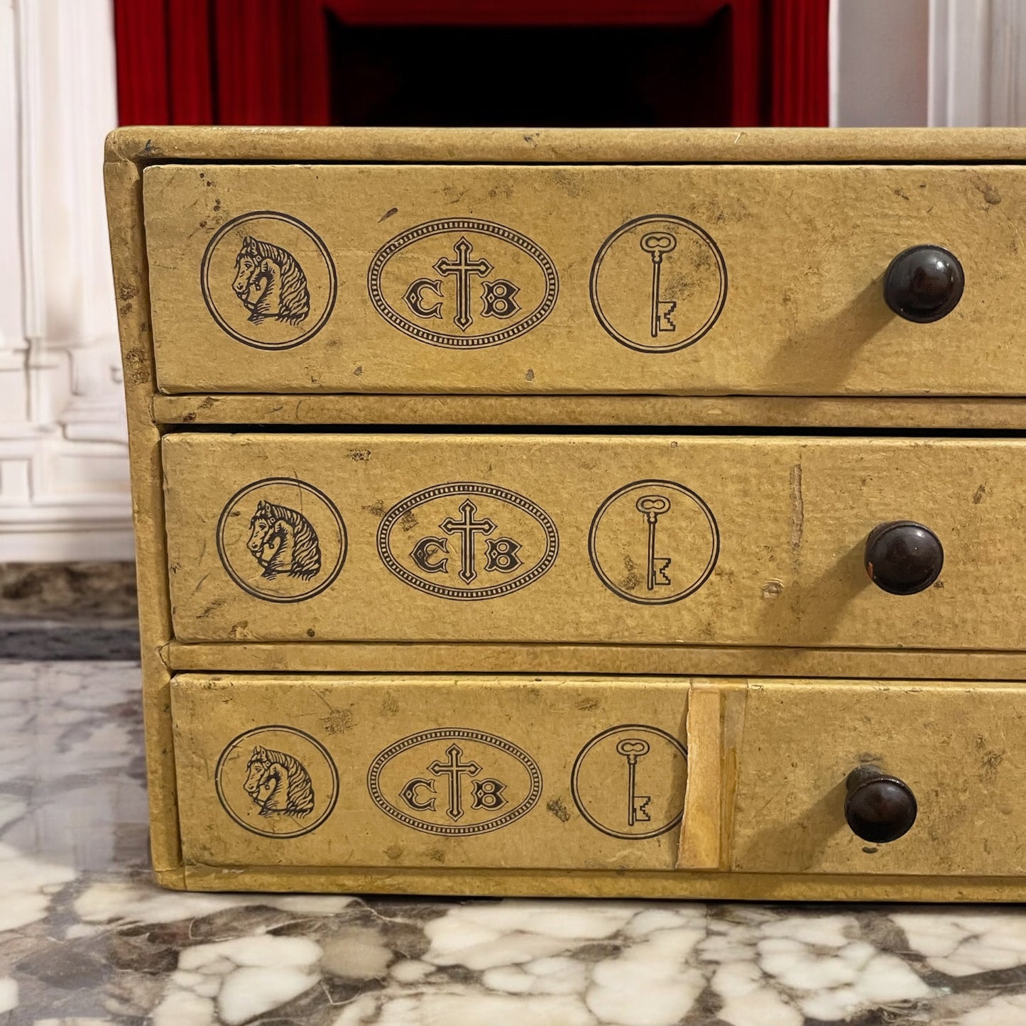 Cassettiera merceria anni ‘30 Thiriez Bressons in legno