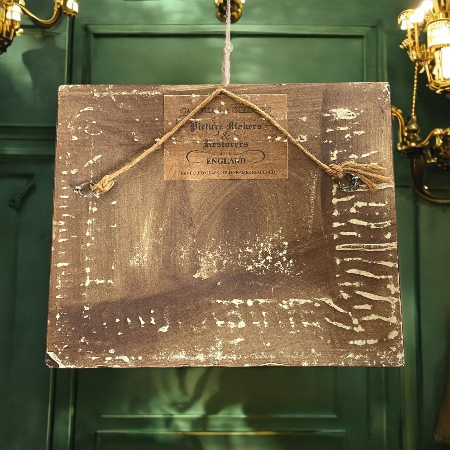 Dipinto inglese con gattini olio su tavoletta, anni ‘40 cornice coeva