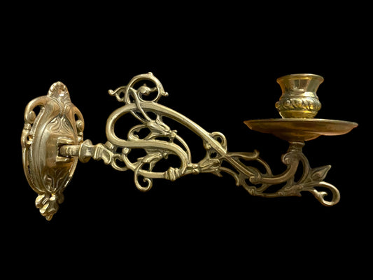 Coppia candelabri da pianoforte, Liberty, fine ‘800 - primo ‘900