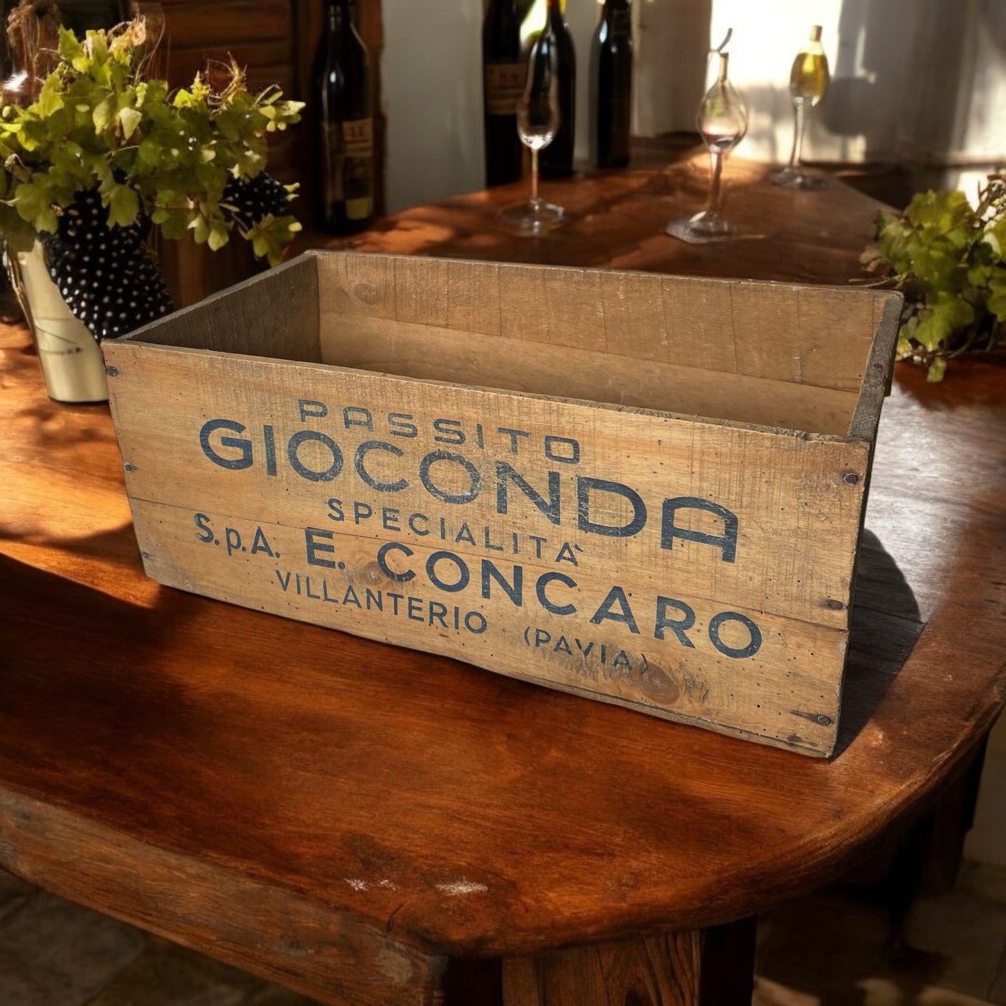 Cassa pubblicitaria vintage Passito, anni ‘50-‘60