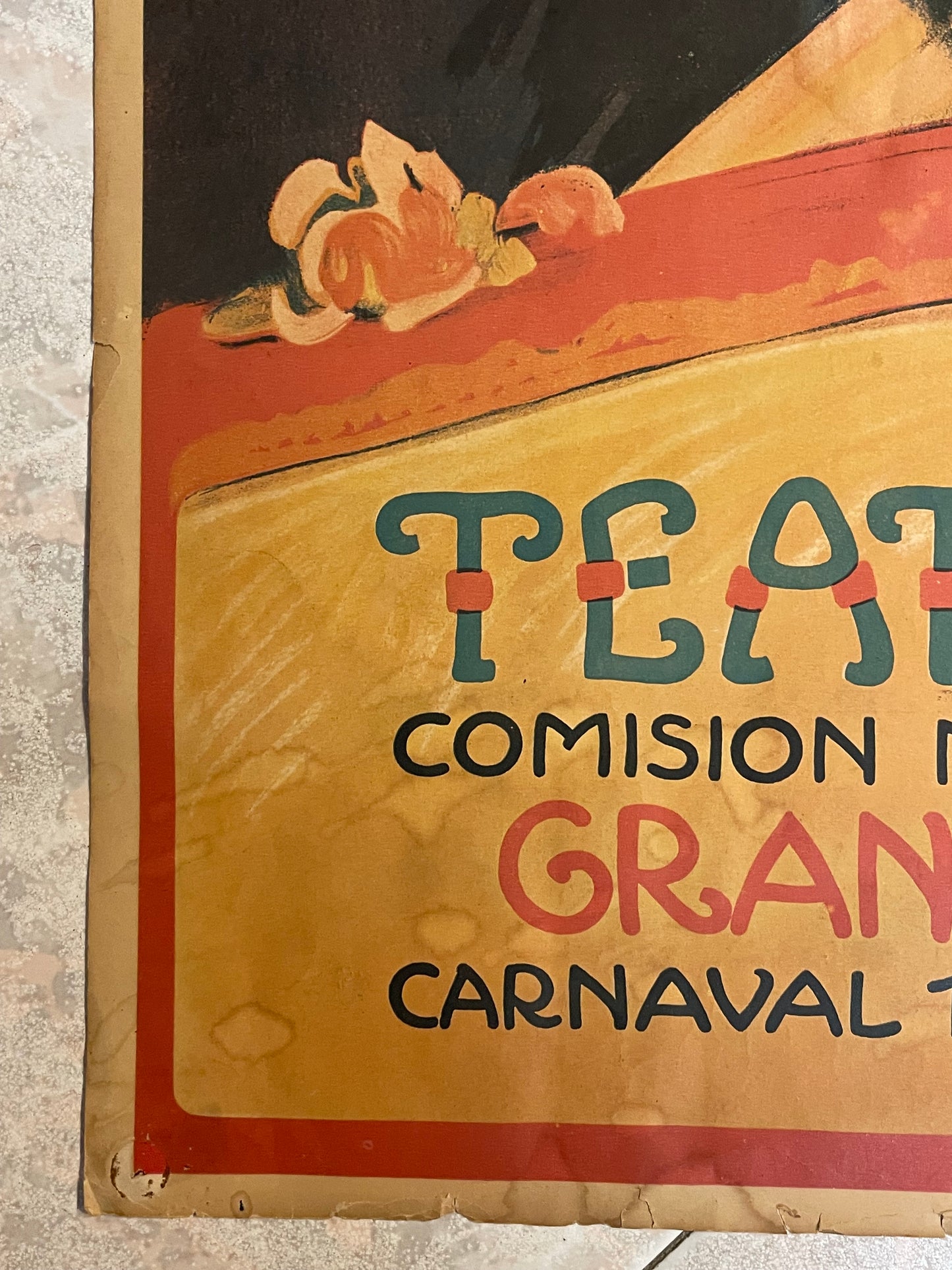 Manifesto Carnevale Montevideo 1923 riedito 1970, 65 x 46 cm