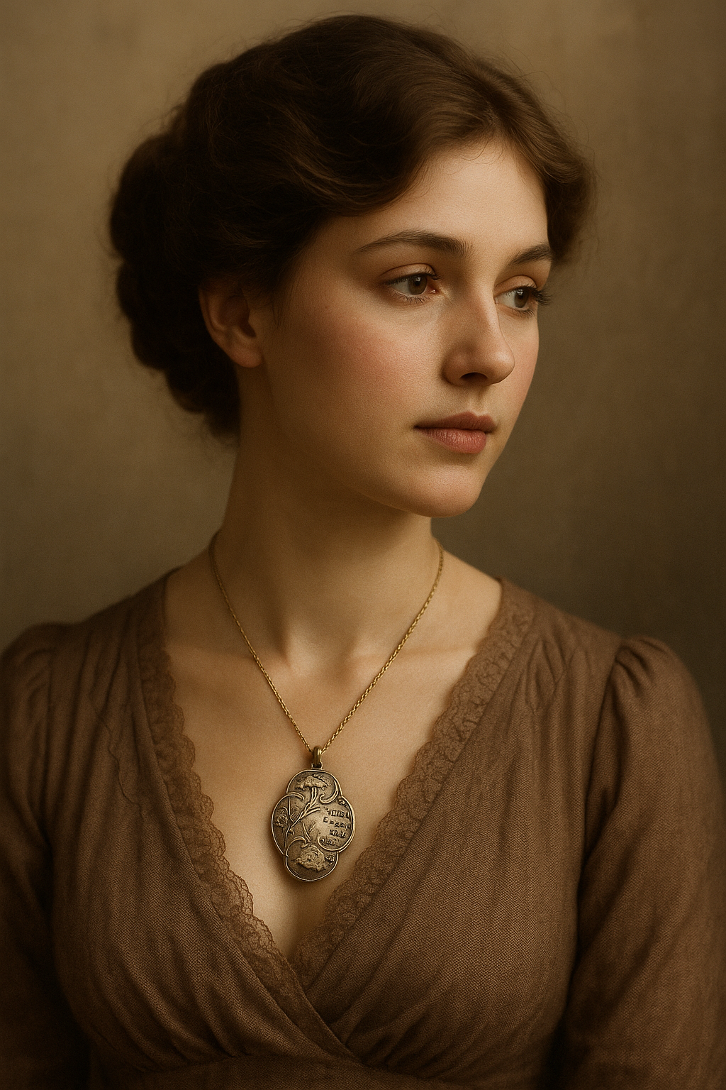Pendentif miroir art Nouveau argento, pendente gioiello apribile firmato P. Legros 1901