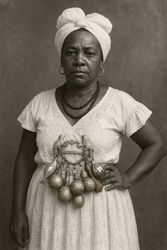 Grande penca placcata argento con amuleti porta fortuna