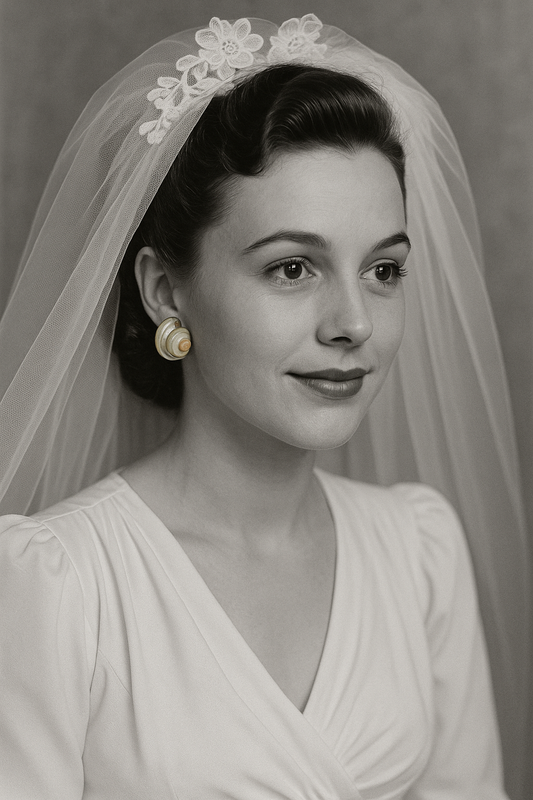 Splendidi orecchini, anni 40 a clip realizzati con incastonamento di vere conchiglie