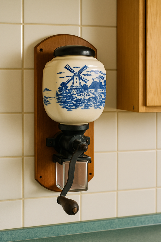 Macina caffè da muro a manovella olandese, anni ‘60 - ‘70