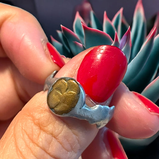 Anello trench art con quadrifoglio, Prima Guerra Mondiale