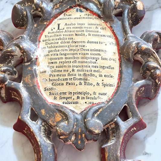 Antico Cartagloria con cornice settecentesca e cartiglio di primo ottocento