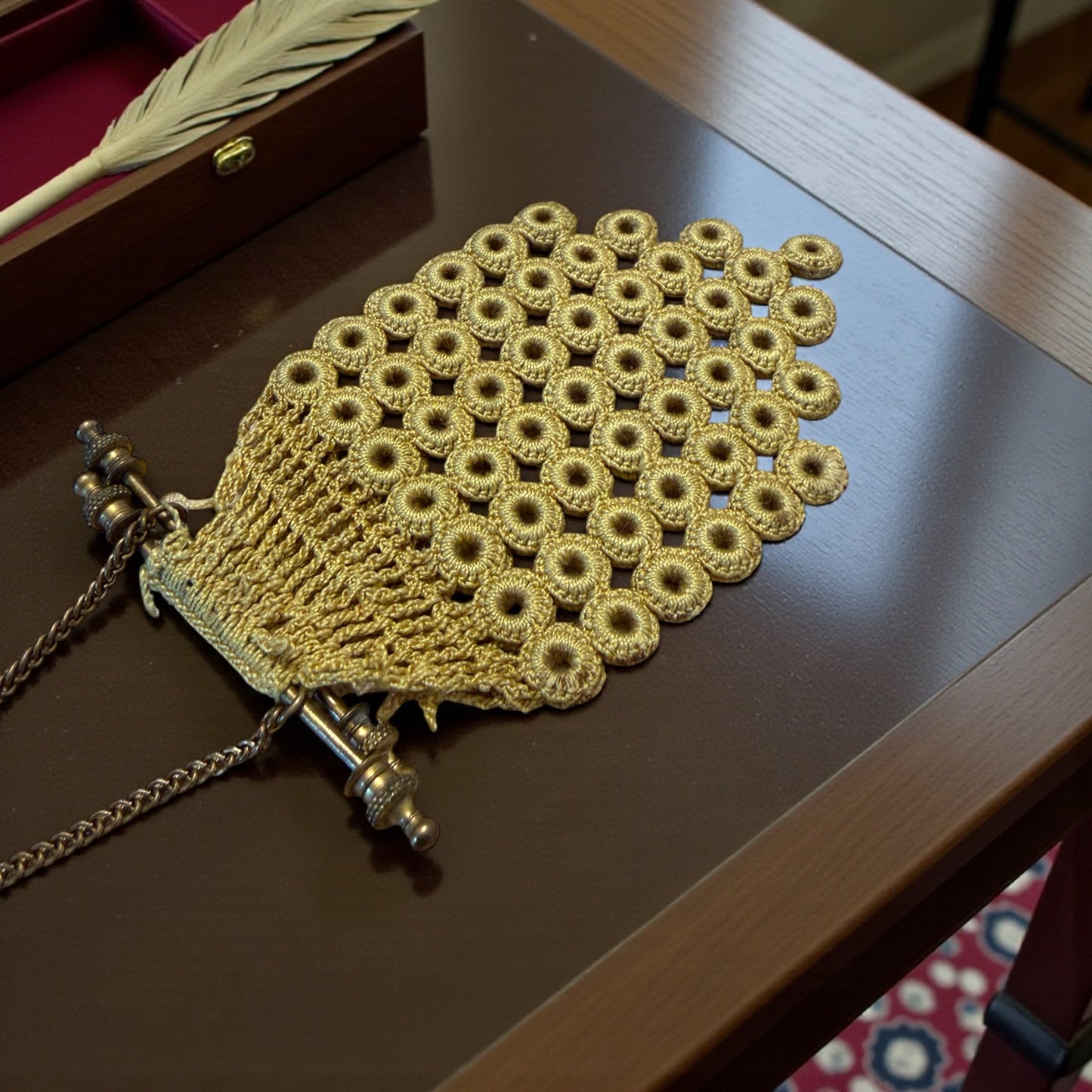 Ring mesh châtelaine bourse fatta a mano, fine ‘800, pezzo raro