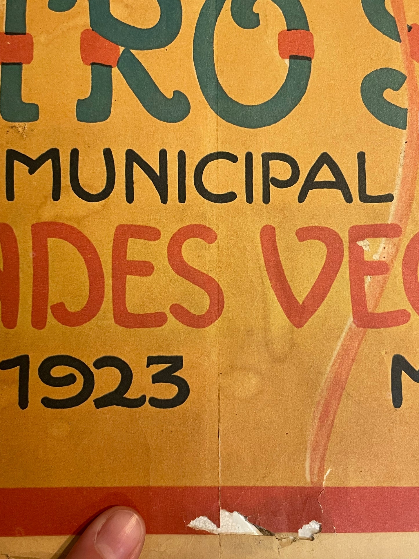 Manifesto Carnevale Montevideo 1923 riedito 1970, 65 x 46 cm
