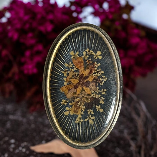 Spilla anni ‘50 con composizione di veri fiori