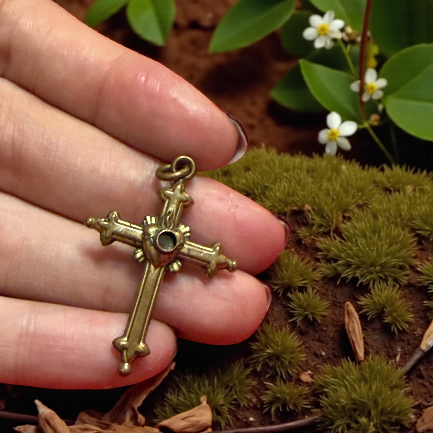 Coppia di antiche croci di fine ottocento con lenti Stanhope