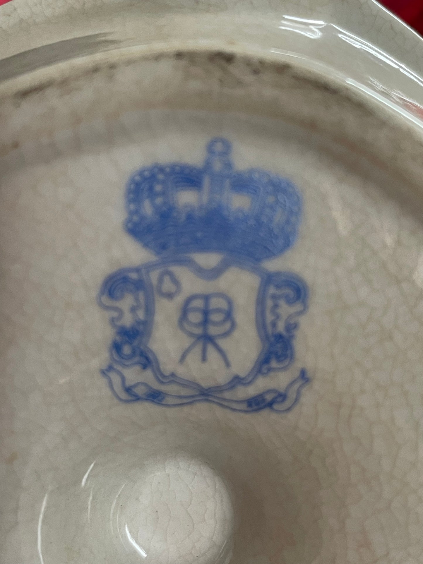 Posaceneri ceramica floreale con cagnolino in bronzo, XX secolo