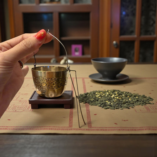 Antico passe-the o colino da tè in metallo argentato, tardo Déco