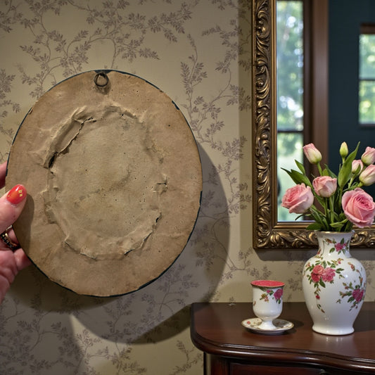 Quadro sentimentale con capelli, hair work vittoriano