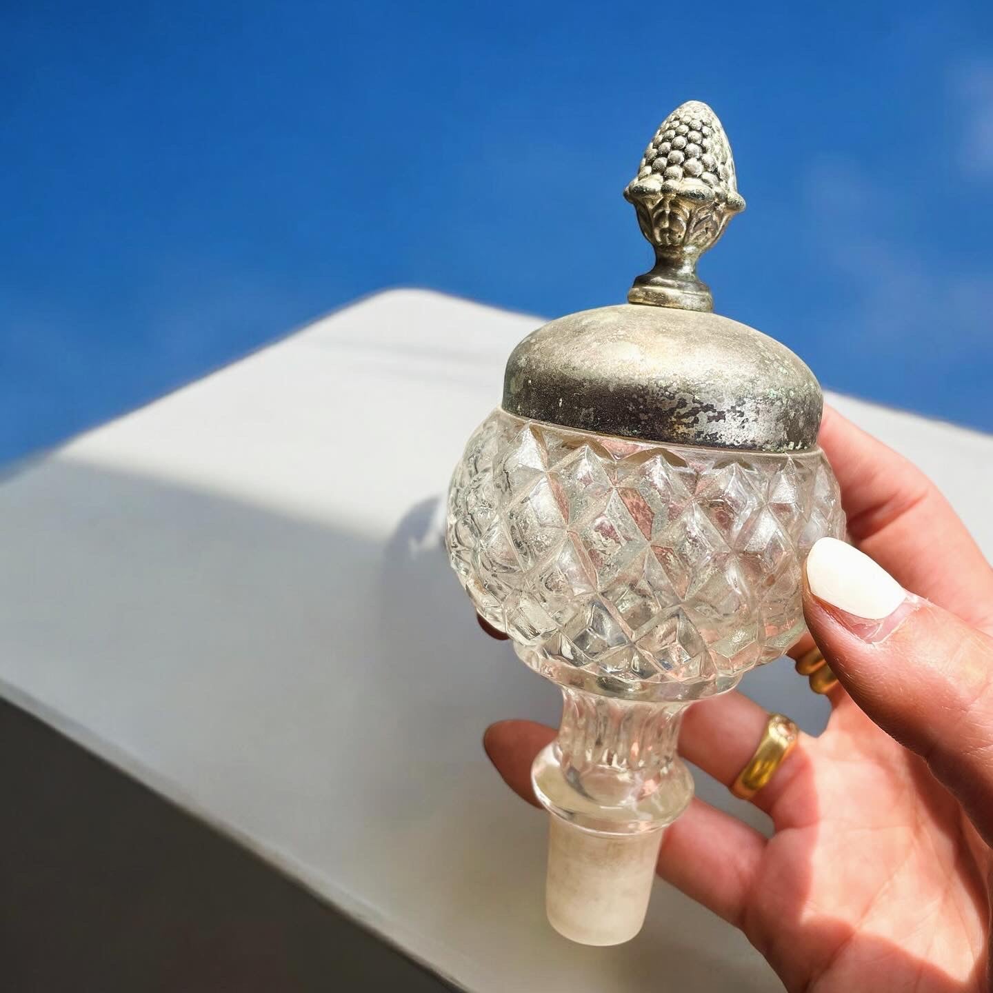 Antique cut glass liquor decanter