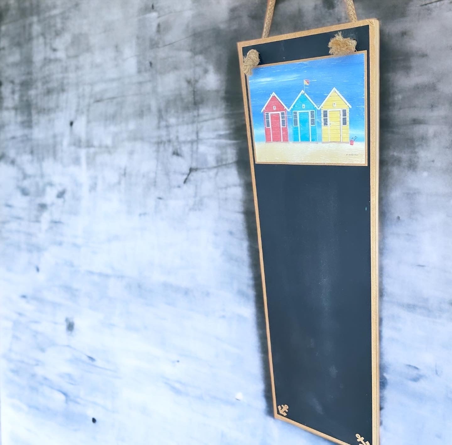 Blackboard winter sea