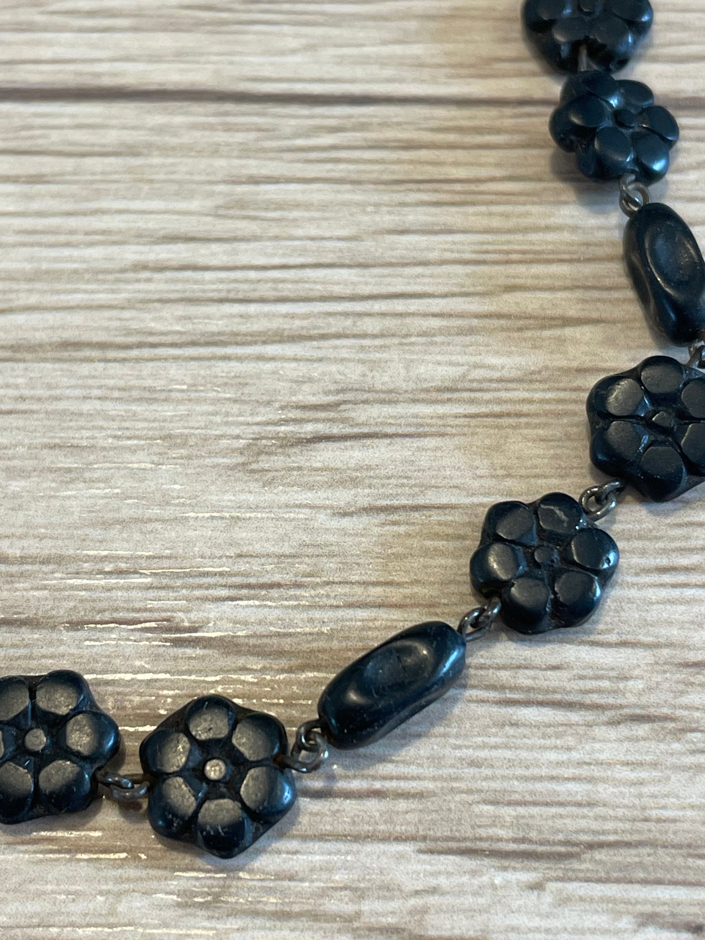 Collana vittoriana da lutto in giaietto, girocollo fine ‘800